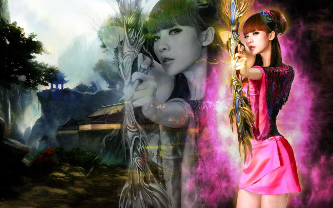 Обои картинки фото видео игры, red cliff, девушка, лучница, лук, селение