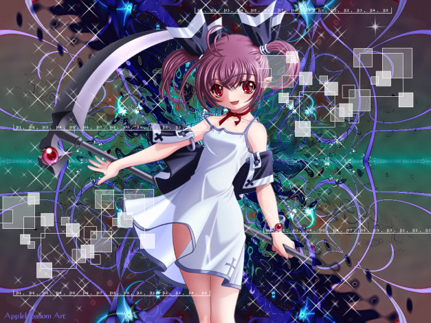 Обои картинки фото аниме, weapon, blood, technology