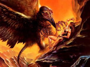 Картинка нападение гриффона фэнтези красавицы чудовища