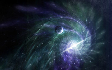 Картинка космос арт звезды спираль планета свет