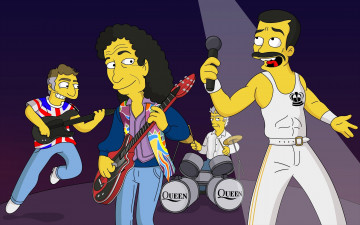 Картинка мультфильмы the simpsons freddie mercury queen группа фредди меркьюри симпсоны