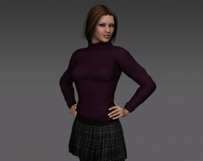 Картинка 3д+графика люди+ people девушка фон взгляд