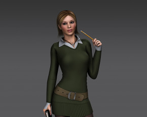 Картинка 3д+графика люди+ people фон взгляд девушка