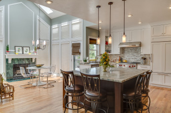 Картинка интерьер кухня уют мебель