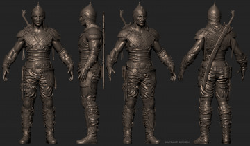 Картинка 3д+графика _science+fiction доспехи воин лук