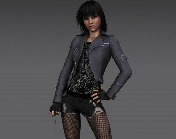 Обои картинки фото 3д графика, люди , people, фон, взгляд, девушка