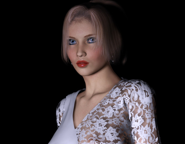 Обои картинки фото 3д графика, люди , people, взгляд, девушка, фон