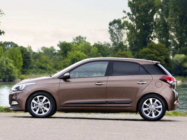 Обои картинки фото автомобили, hyundai, ib, i20, коричневый, 2014г