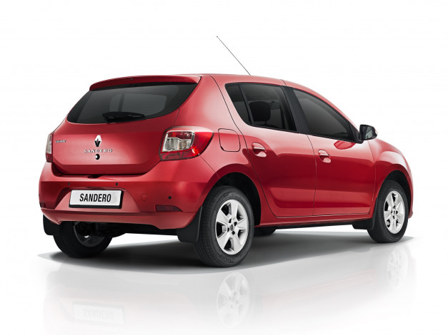 Обои картинки фото автомобили, renault, sandero, красный, 2014г, ru-spec
