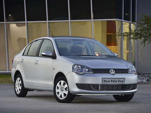 Обои картинки фото автомобили, volkswagen, typ, 9n3, hatchback, vivo, polo, серый, 2014г