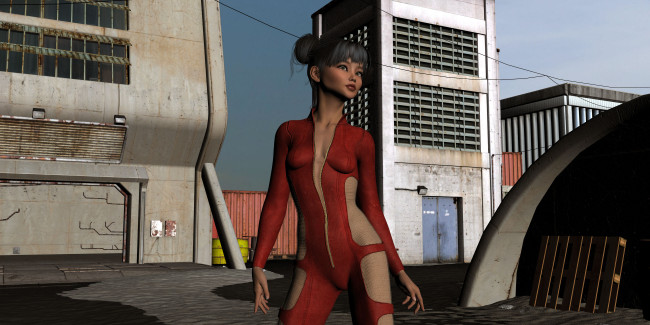 Обои картинки фото 3д графика, люди , people, взгляд, девушка