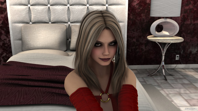 Обои картинки фото 3д графика, люди , people, взгляд, девушка