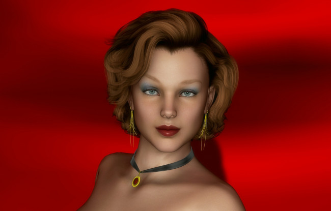 Обои картинки фото 3д графика, портрет , portraits, фон, взгляд, девушка