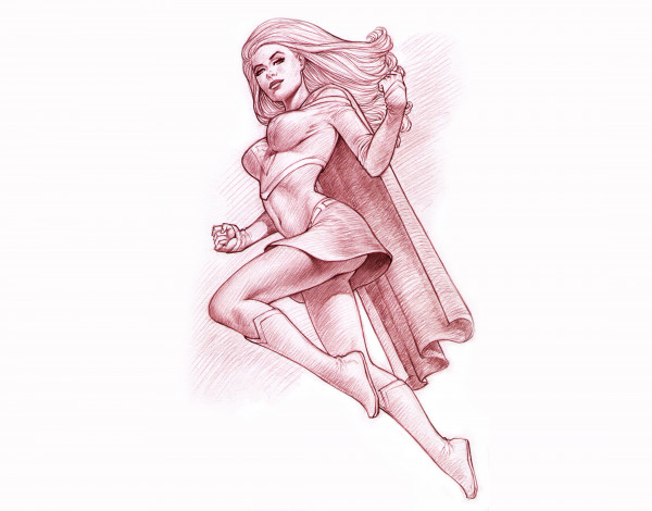 Обои картинки фото рисованное, комиксы, униформа, взгляд, фон, девушка