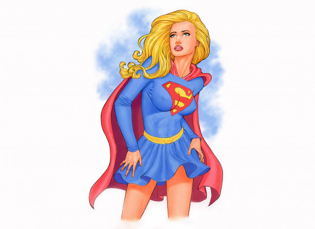 Обои картинки фото рисованное, комиксы, униформа, взгляд, фон, девушка