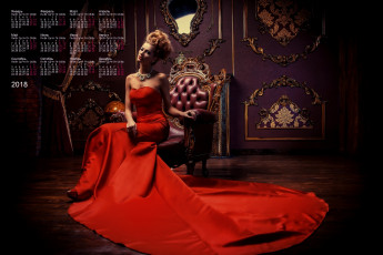 Картинка календари девушки прическа украшение кресло платье макияж