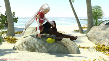 Картинка 3д+графика фантазия+ fantasy девушка оружие фон взгляд