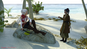 Картинка 3д+графика фантазия+ fantasy фон взгляд девушки