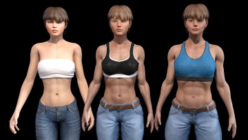 Картинка 3д+графика люди+ people девушки взгляд фон