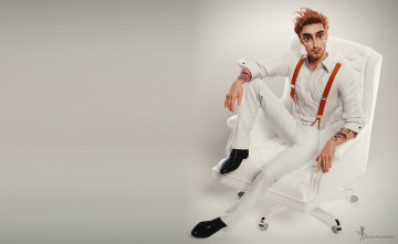 Картинка 3д+графика люди+ people арт шрам парень