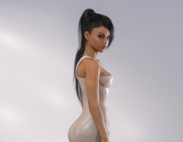 Обои картинки фото 3д графика, люди , people, фон, взгляд, девушка