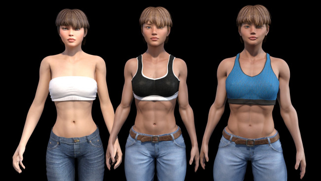 Обои картинки фото 3д графика, люди , people, девушки, взгляд, фон