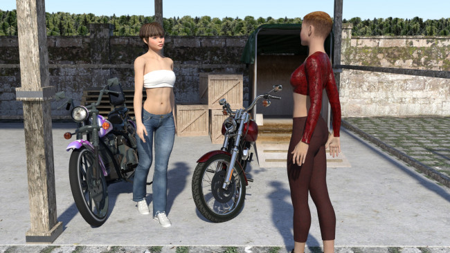 Обои картинки фото 3д графика, люди-авто, мото , people- car ,  moto, фон, девушки, взгляд