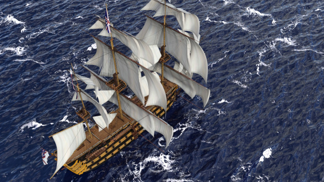 Обои картинки фото 3д графика, море , sea, парусник, море