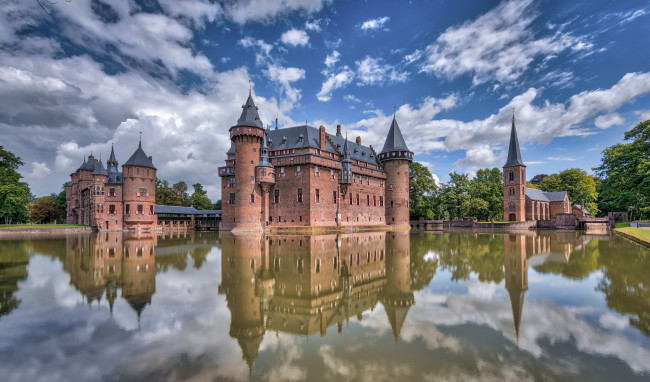 Обои картинки фото haar castle, города, замки нидерландов, простор