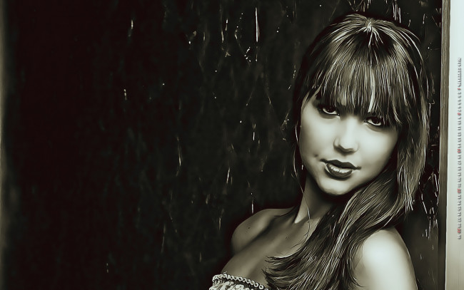 Обои картинки фото календари, компьютерный дизайн, женщина, девушка, calendar, фон, черный, 2019, взгляд