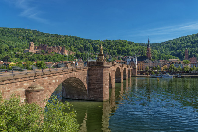 Обои картинки фото heidelberg am neckar, города, - мосты, простор