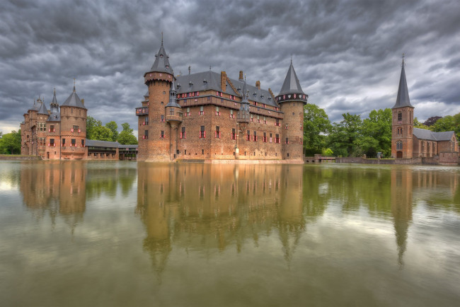 Обои картинки фото kasteel de haar, города, замки нидерландов, простор