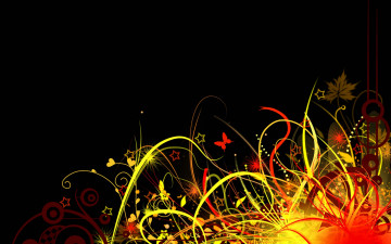 Картинка векторная+графика -графика+ graphics бабочка звездочки трава