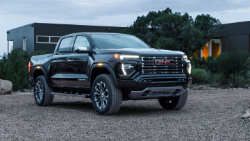 Картинка dark+grey+gmc+canyon+denali+crew+cab+2023 автомобили gm-gmc dark grey gmc canyon denali crew cab 2023 пикап черный