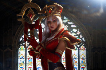 Картинка девушки ольга+кожевникова+ lady+bell образ косплей наряд костюм посох окно витраж
