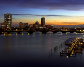 Картинка ночью города мосты