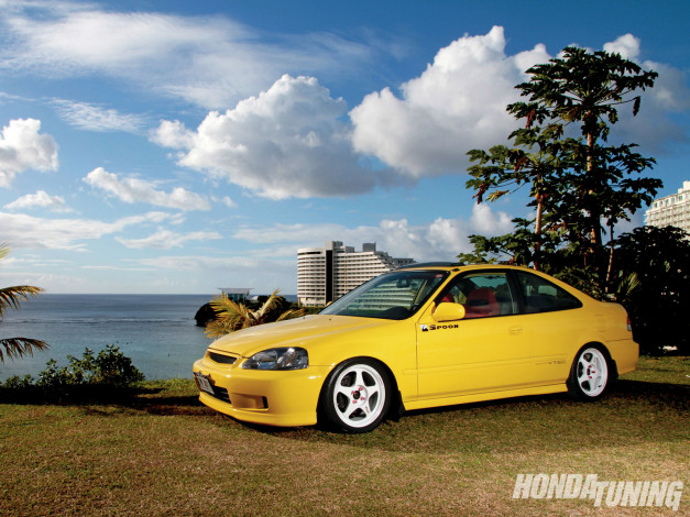 Обои картинки фото 2000, honda, civic, si, автомобили