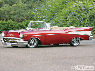 обоя 1957, chevy, bel, air, caramel, apple, автомобили, chevrolet