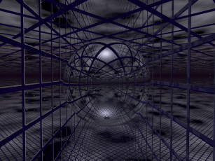 Картинка 3д графика шары шар клетки решётка