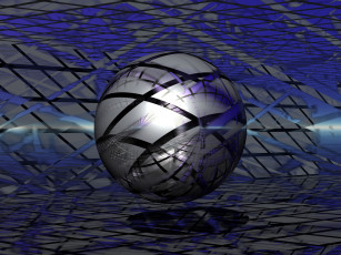 Картинка 3д графика шары синий шар линии