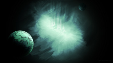 Картинка космос арт свечения планета