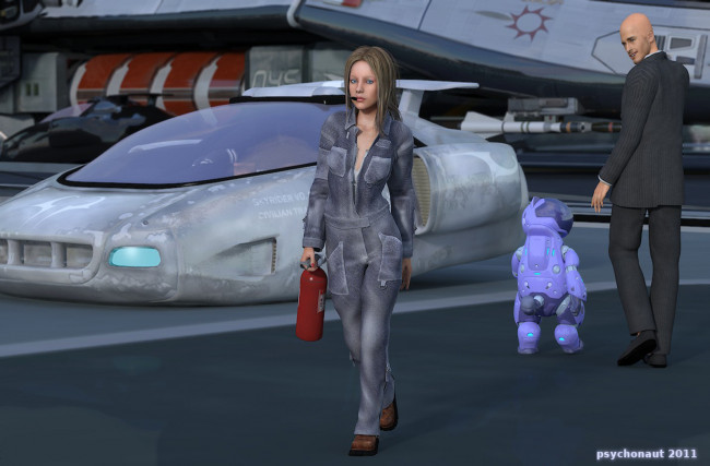 Обои картинки фото 3д, графика, people, люди, девушка, робот, мужчина