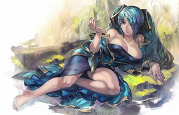 Картинка league of legends видео игры бабочка девушка sona