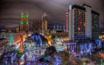 Картинка города огни ночного сан - антонио