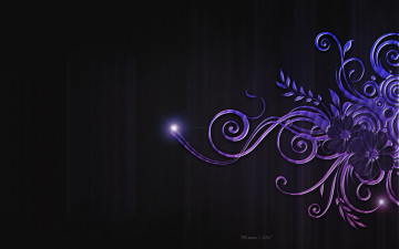 Картинка векторная графика синий цветочки