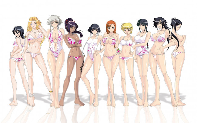 Обои картинки фото аниме, bleach, девушки