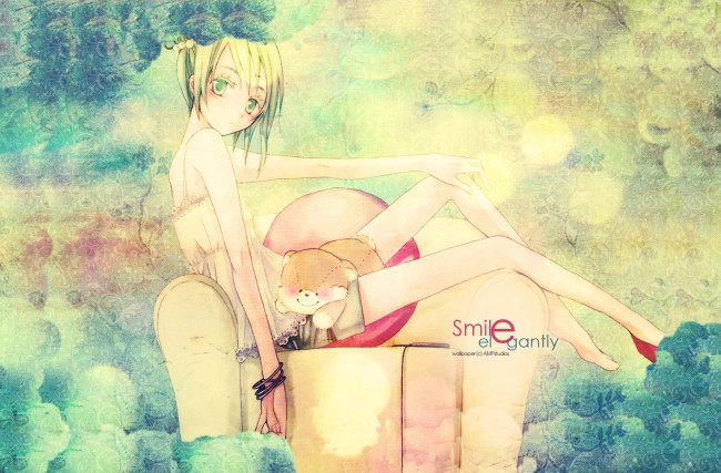 Обои картинки фото nezuki, mangaka, vocaloids, unofficial, illustrations, artbook, аниме, vocaloid, miku, hatsune, мишка, девушка