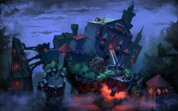 Картинка фэнтези замки стена башни