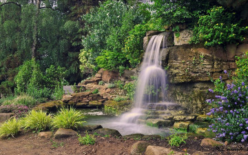 Картинка природа водопады поток скала