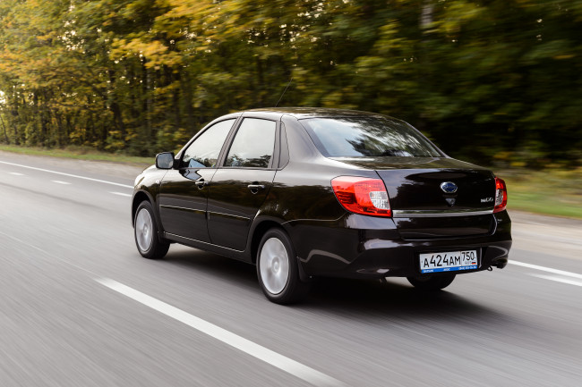 Обои картинки фото автомобили, nissan, datsun, темный, on-do, 2014г